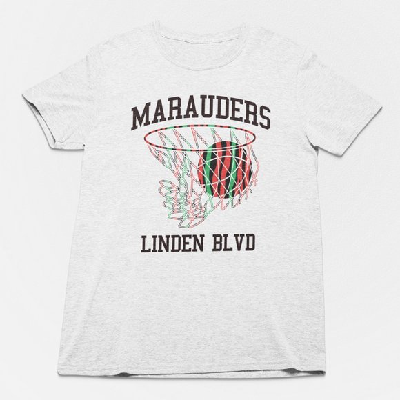 Linden Blvd Marauders Shirt, Old School Basketball, Midnight - Picture 1 of 1